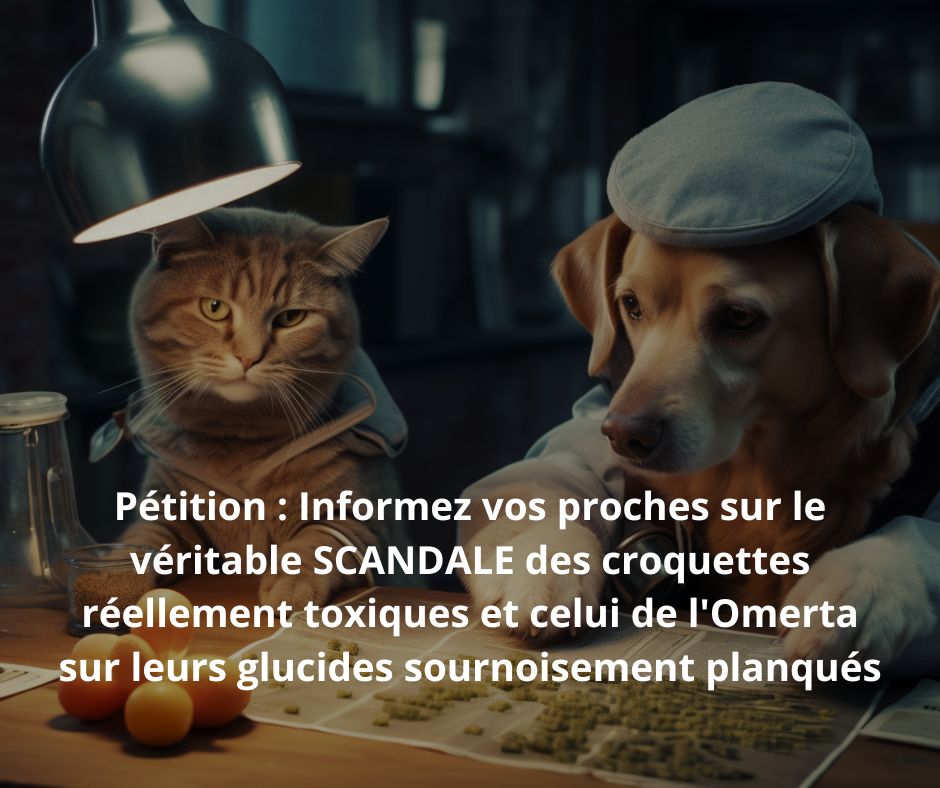 Informez vos proches sur le véritable SCANDALE des croquettes réellement toxiques et celui de l'Omerta sur leurs glucides sournoisement planqués