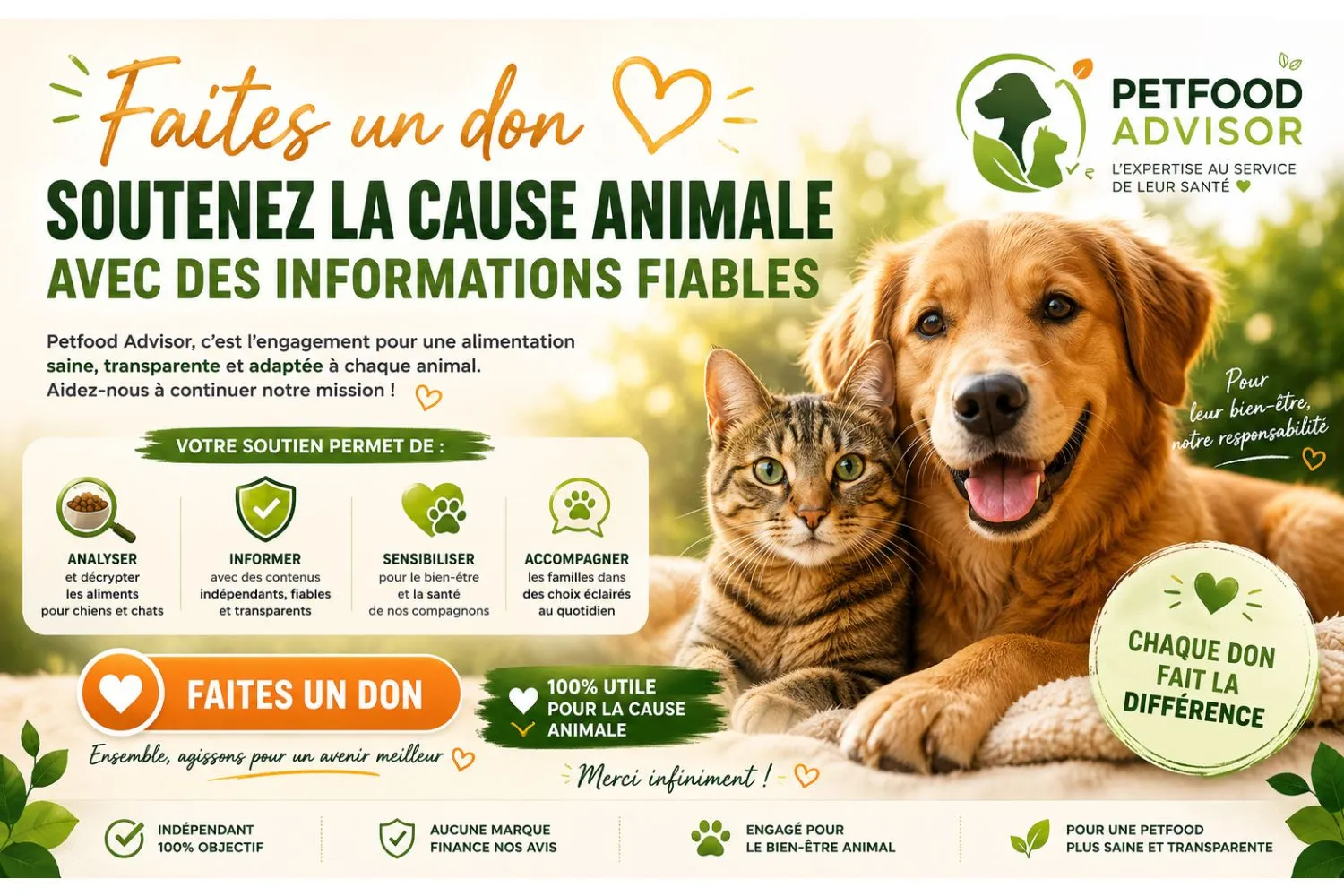 Pourquoi soutenir Petfood Advisor