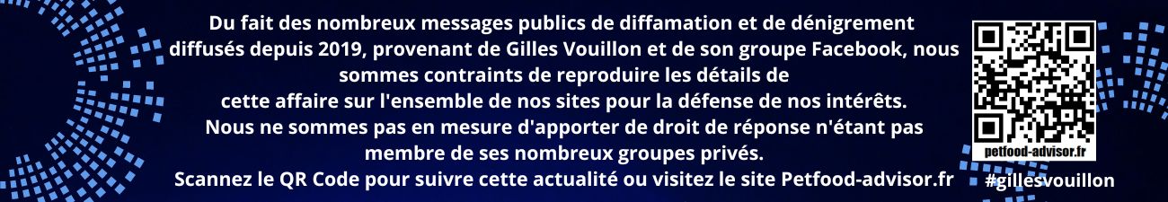 Droit de réponse Gilles Vouillon - Alertes Croquettes Toxiques Facebook