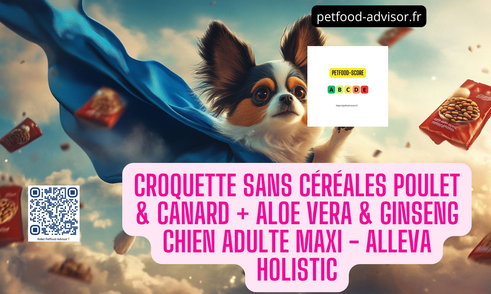 Croquette Sans Céréales Poulet & Canard + Aloe Vera & Ginseng Chien Adulte Maxi - Alleva Holistic